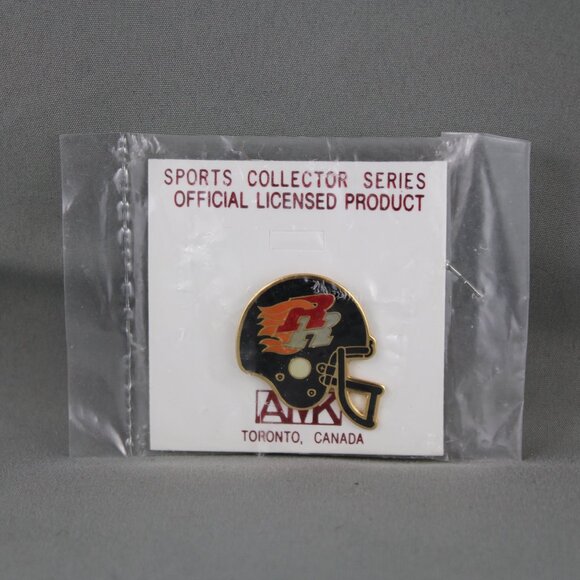 Ottawa Rough Riders Pin - Helmet with Flaming R logo - Inlaid Pin - Picture 3 of 3